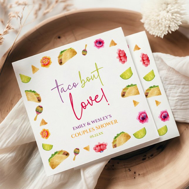 Taco Bout Love! Fiesta Wedding Couples Shower Napkins (Creator Uploaded)
