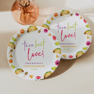Taco Bout Love! Fiesta Wedding Couples Shower Paper Plates