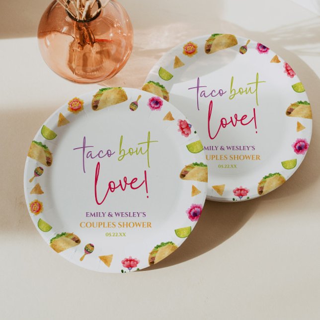Taco Bout Love! Fiesta Wedding Couples Shower Paper Plates (Creator Uploaded)