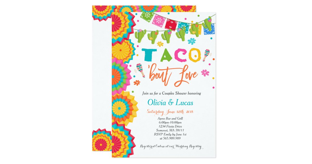 Taco Bout Love Invitation Couples Fiesta Shower Zazzle Com