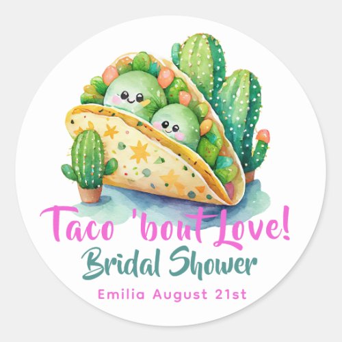 Taco Bout Love Last Party Bridal Shower Classic Round Sticker
