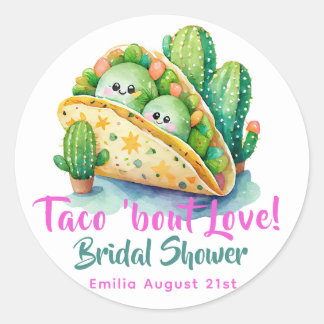 Taco 'Bout Love! Last Party Bridal Shower Classic Round Sticker