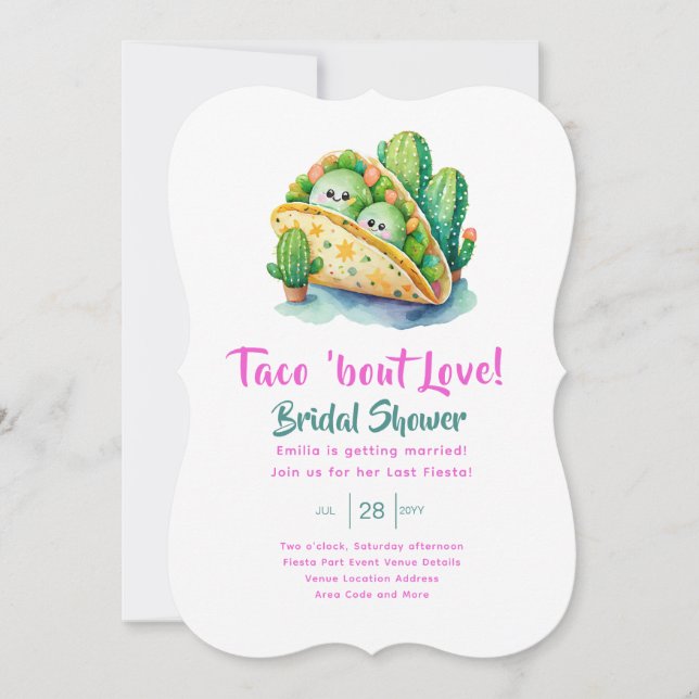 Taco 'Bout Love! Last Party Bridal Shower Invitation (Front)