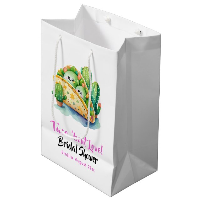 Taco 'Bout Love! Last Party Bridal Shower Medium Gift Bag (Front Angled)