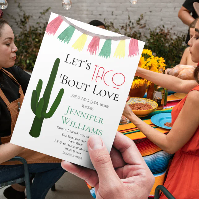 Taco Bout Love Mexican Cactus Fiesta Bridal Shower Invitation Zazzle