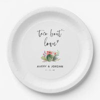 Taco Bout Love Mexican Cactus Succulent Wedding  Paper Plates
