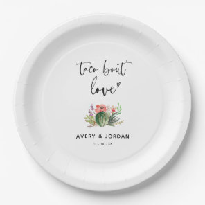 Taco Bout Love Mexican Cactus Succulent Wedding  Paper Plates