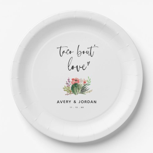 Taco Bout Love Mexican Cactus Succulent Wedding  Paper Plates