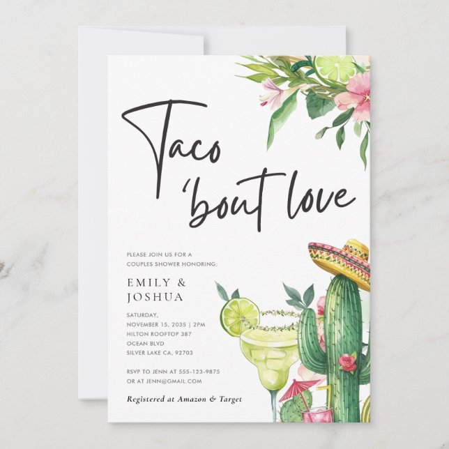 Taco Bout Love Mexican Couples Shower Invitation (Front)