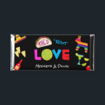 Taco Bout Love Mexican Fiesta Colorful Wedding Hershey Bar Favors<br><div class="desc">Taco Bout Love Mexican Fiesta Stripes Wedding Shower or Reception Colorful Hershey Bars - This festive and colorful design is perfect for the couple having a taco party celebration with margaritas! Features colorful watercolor images of a taco, margarita, pinata, Mexican bunting banner, sombrero, maracas, cactus, guitar, limes, and nachos in...</div>