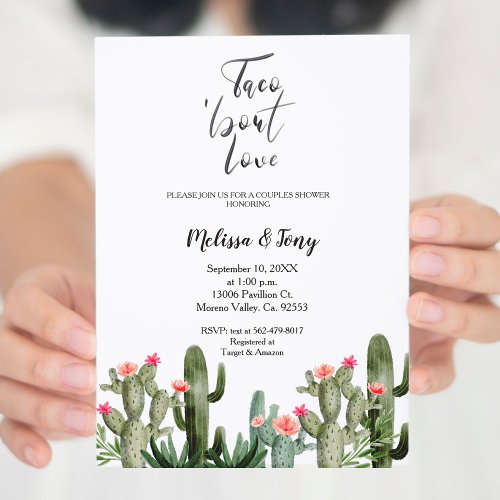 Taco bout Love Mexican Fiesta Couples Shower  Invitation