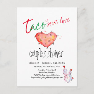 TACO BOUT LOVE Modern Budget COUPLES SHOWER Fiesta Postcard