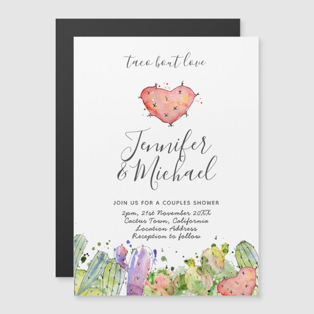 Taco Bout Love - Modern Fun Fiesta Wedding Invites (Front/Back)