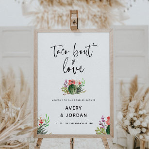 Taco Bout Love Modern Wedding Shower Welcome Sign