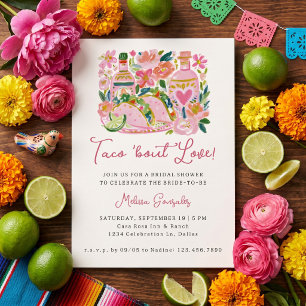 Taco 'Bout Love Pink Mexican Fiesta Bridal Shower Invitation