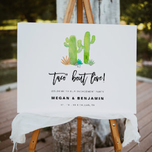 Taco Bout Love Succulent Engagement Party Welcome Foam Board