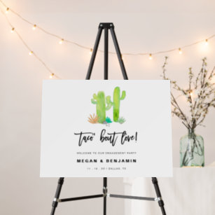 Taco Bout Love Succulent Engagement Party Welcome Foam Board