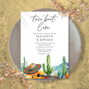 Taco Bout Love Watercolor Cactus Couples Shower Invitation