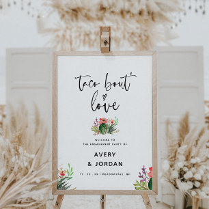 Taco Bout Love Watercolor Engagement Party Welcome Foam Board