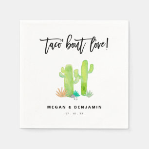 Taco Bout Love Watercolor Succulent Wedding  Napkins