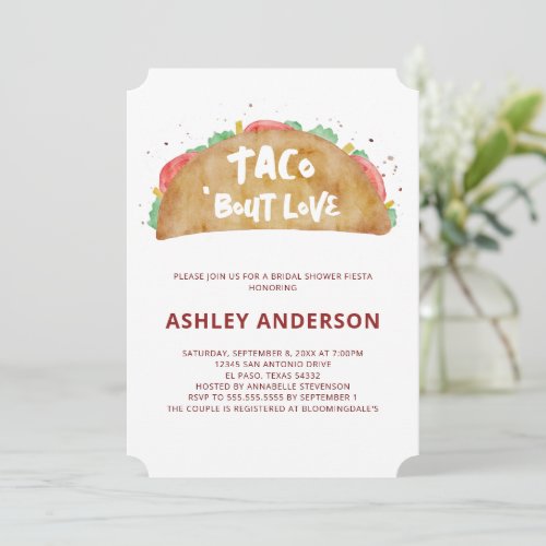 Taco Bout Love Wedding Bridal Shower Fiesta Invitation