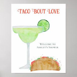 Taco 'Bout Love Wedding or Bridal Shower Welcome Poster