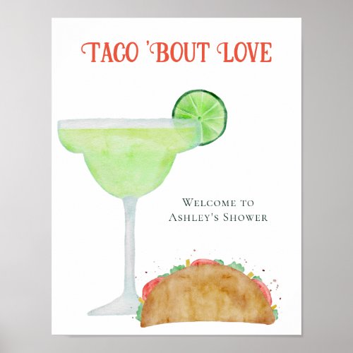 Taco Bout Love Wedding or Bridal Shower Welcome Poster