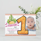 Taco Bout One | First Birthday Fiesta Photo Invitation (Standing Front)