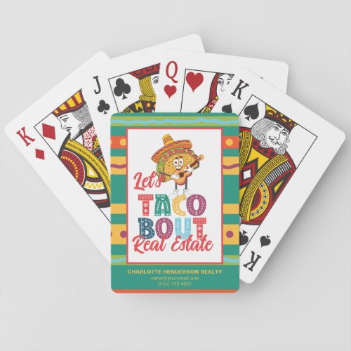 Taco Bout Real Estate Pop By Marketing Poker Cards