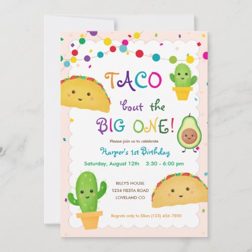 Taco bout the BIG ONE _ fiesta theme 1st birthday Invitation