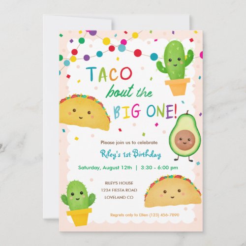Taco bout the big one _ fiesta theme birthday invitation