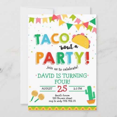 Taco bout the Party Boy Fiesta Birthday Invitation