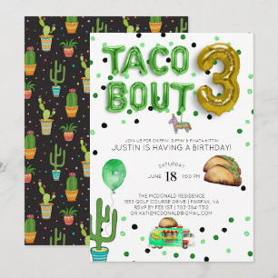 Taco Bout Three Third Birthday Invitation