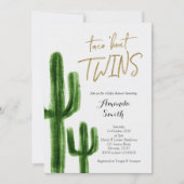 Taco bout twins Cactus baby Shower Invite card (Front)