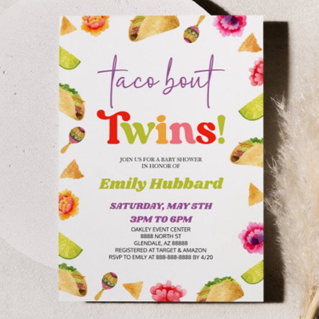 Taco Bout Twins! Fiesta Baby Shower Invitation (Creator Uploaded)