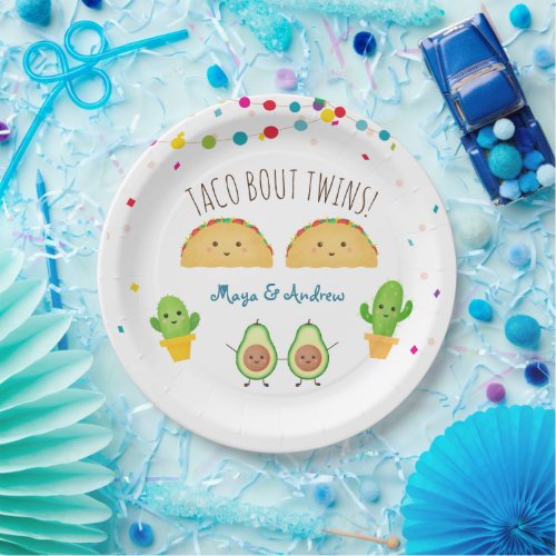 Taco bout Twins  Fiesta theme Twin Baby Reveal In Paper Plates