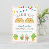 Taco bout Twins!  Fiesta theme Twin Baby Shower Invitation (Standing Front)