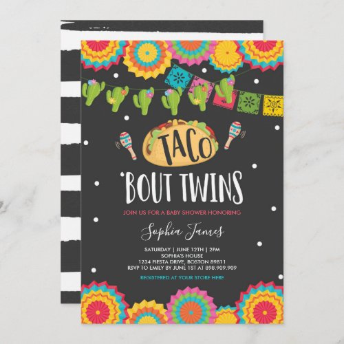 Taco Bout Twins Fiesta Twin Baby Shower Invitatio Invitation