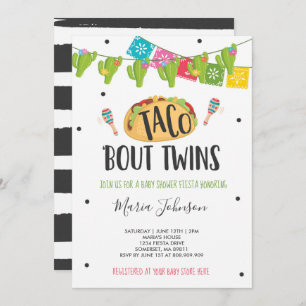 Taco 'Bout Twins Fiesta Twin Baby Shower Invitation