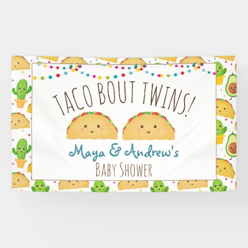 Taco Bout Twins Welcome Banner Colorful  Cute