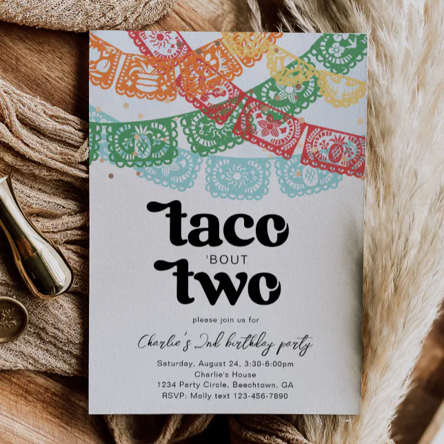 Taco Bout Two Birthday Invitation | Zazzle