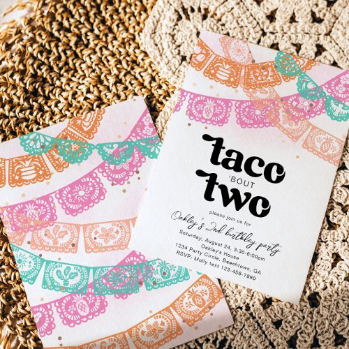 Taco Bout Two Birthday Invitation