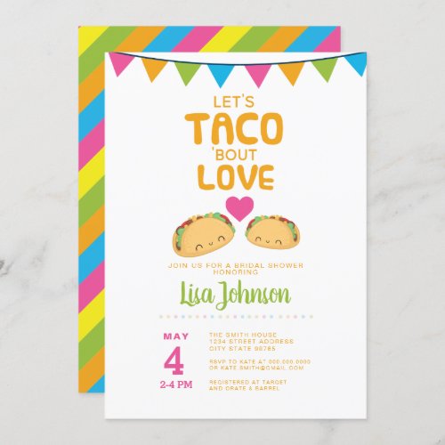 Taco Bridal Shower fiesta Taco Bout Love Invitation