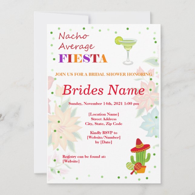 Taco Bridal Shower Invitation (Front)