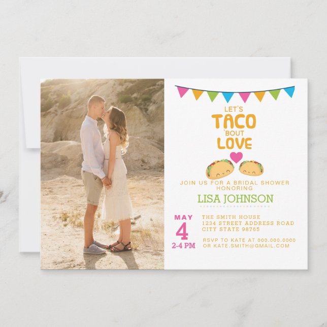 Taco Bridal Shower Photo Invitation Taco Bout Love (Front)