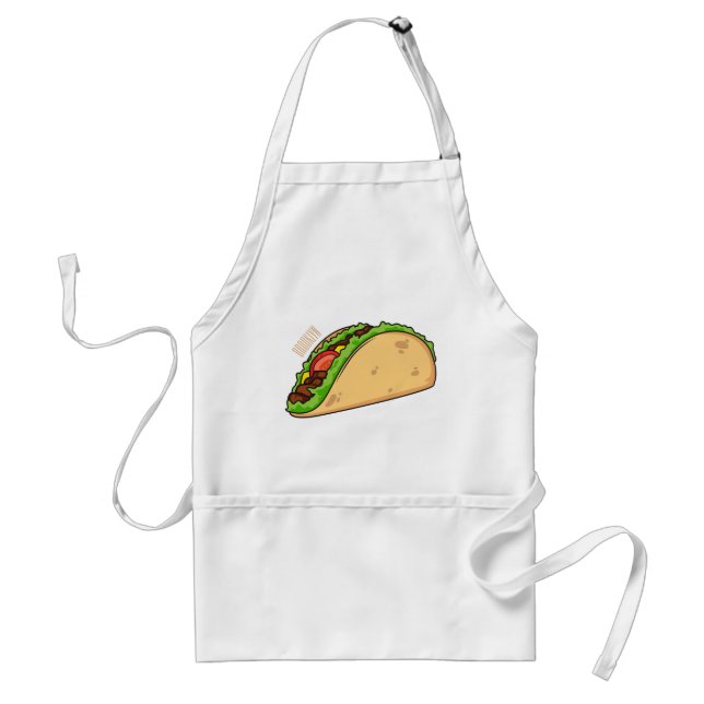 Taco cartoon illustration adult apron (Front)