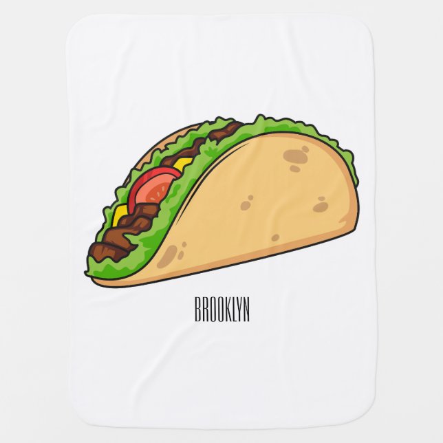 Taco cartoon illustration baby blanket (Front)