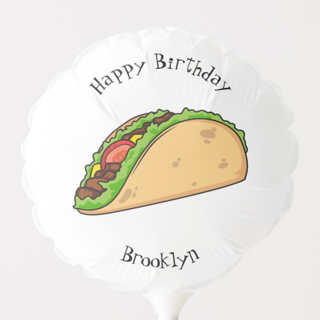 Taco cartoon illustration  balloon (Front)