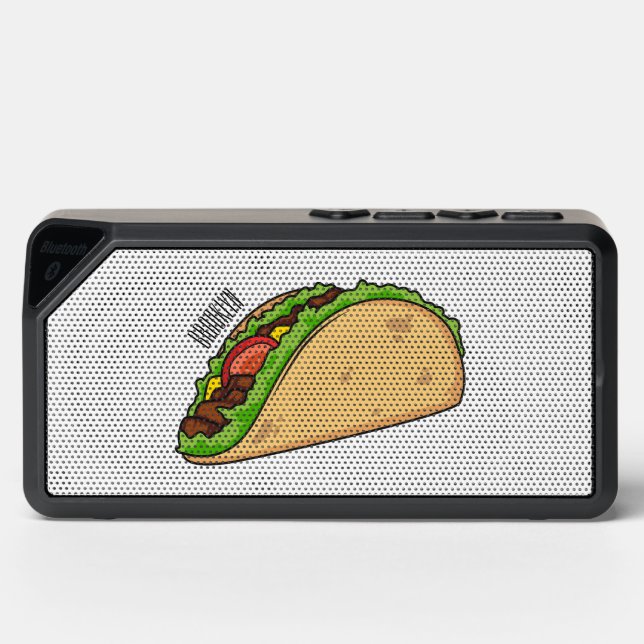 Taco cartoon illustration bluetooth speaker (Front)