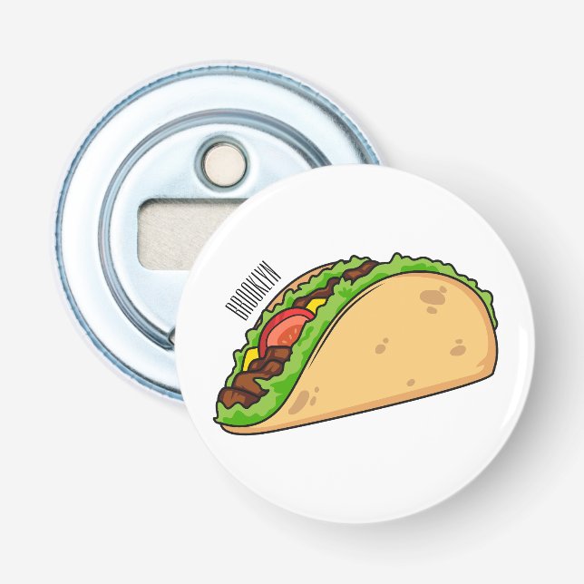 Taco cartoon illustration  bottle opener (Front)